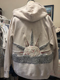 Upcycled coastal hoodie Size Medium