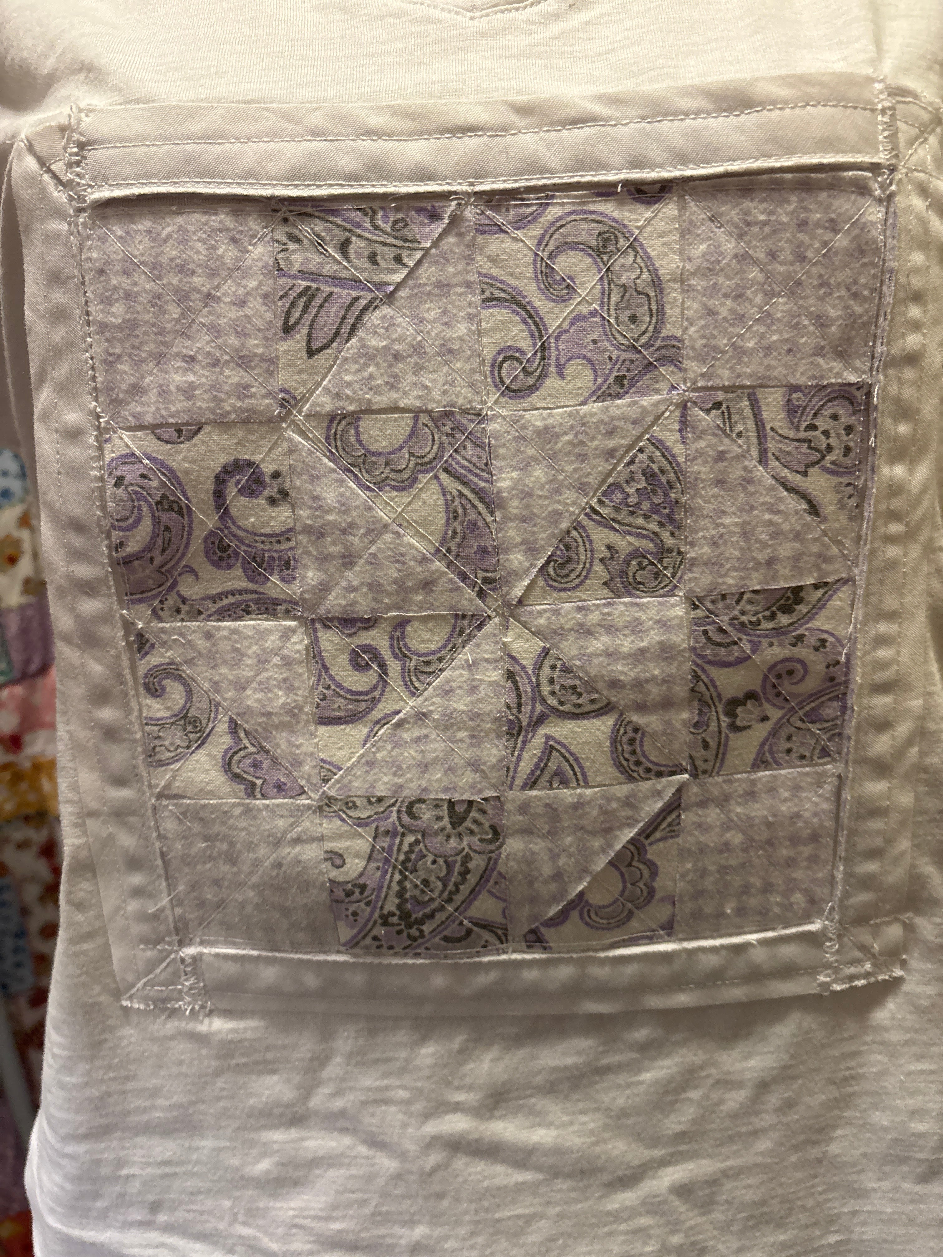 Beautiful Upcycled patchwork quilted design Size Large